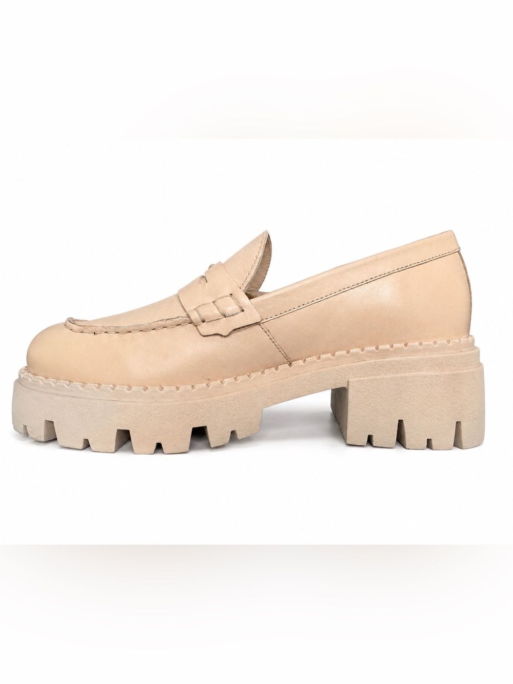 Free People Lyra Lug Sole Leather Loafers Cantaloupe EU 37.5 US 7.5 NWOB